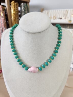 Pink Seashell Beaded Necklace
